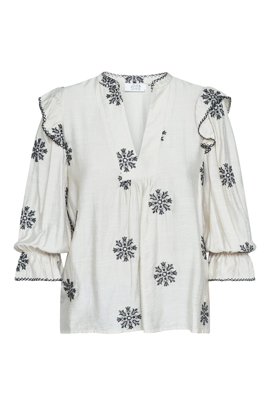 Forudbestilling - Love & Divine - Love1347 18776 - 811 - Bamboo/Black Flower Skjorter 