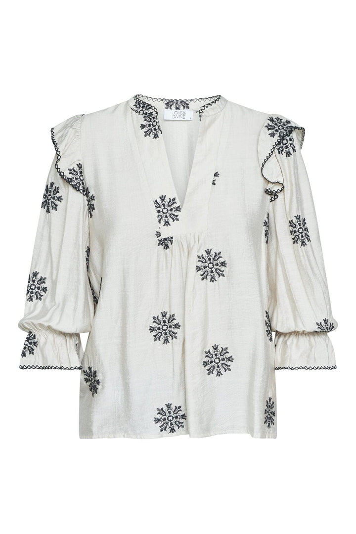 Forudbestilling - Love & Divine - Love1347 18776 - 811 - Bamboo/Black Flower Skjorter 