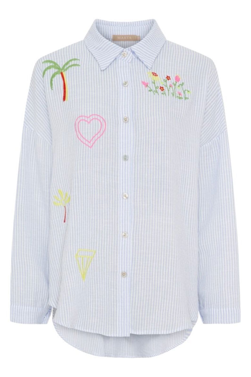 Forudbestilling - Marta Du Chateau - Mdcsandra Shirt 258357 - Celeste64 Skjorter 
