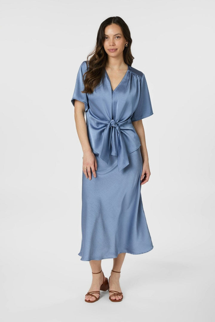 Neo Noir - Casadia Heavy Sateen Blouse 165695 - 407 - Smoke Blue
