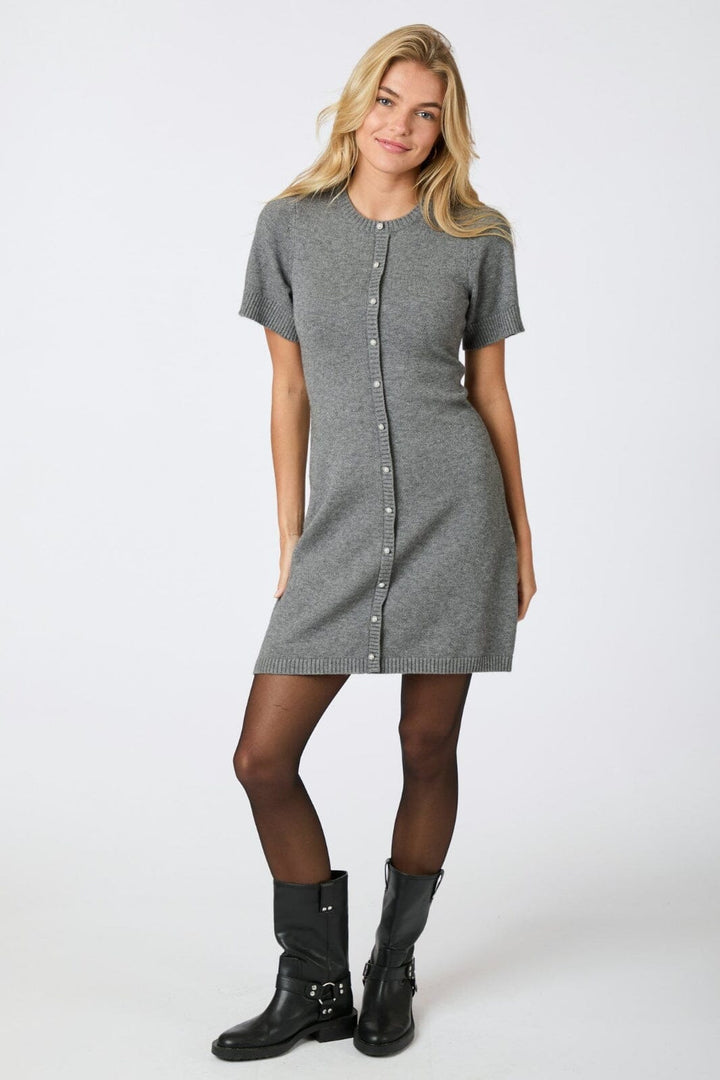 Neo Noir - Elise Knit Dress - Dark Grey Melange