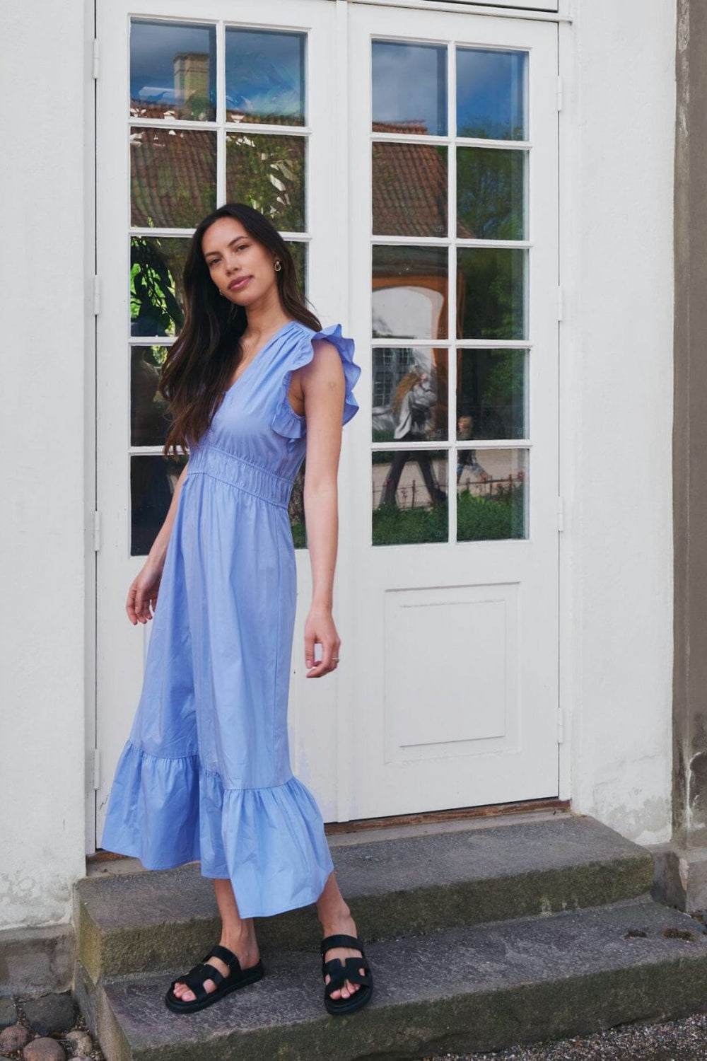 Forudbestilling - Neo Noir - Pollana Poplin Dress 160661 - 554 - Sky Blue Kjoler 