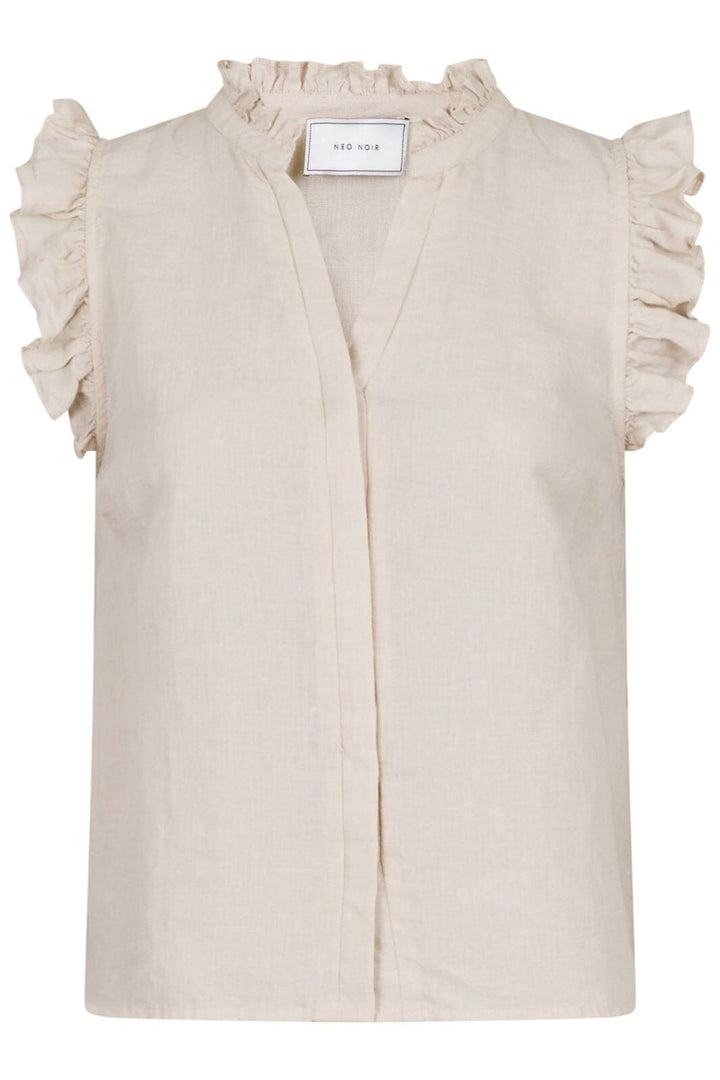 Forudbestilling - Neo Noir - Siona Linen Top - Sand (Juni) Bluser 
