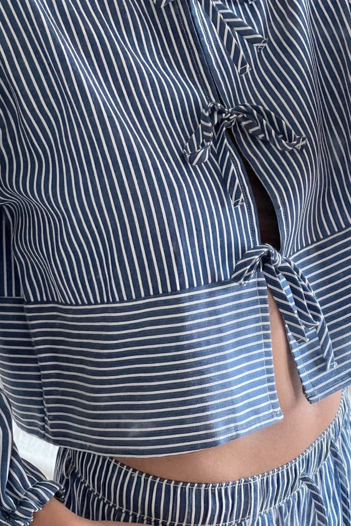 Forudbestilling - Neo Noir - Wanda Stripe Shirt - Blue (April/Maj) Skjorter 