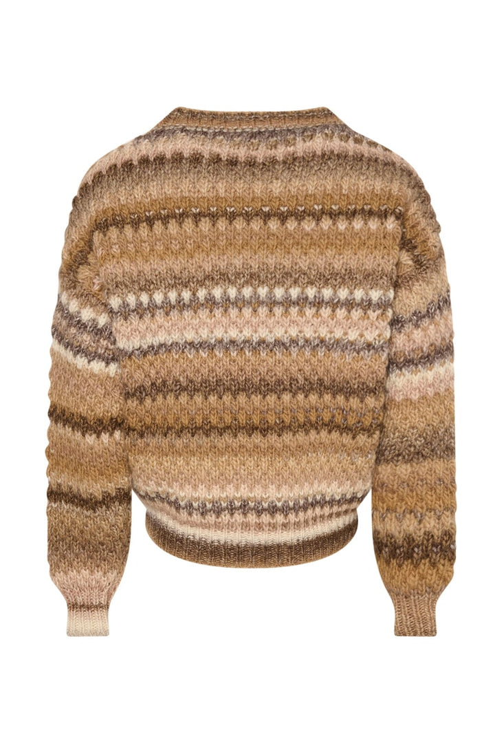 Forudbestilling - Noella - Gio Sweater - Brown Mix (Februar) Strikbluser 