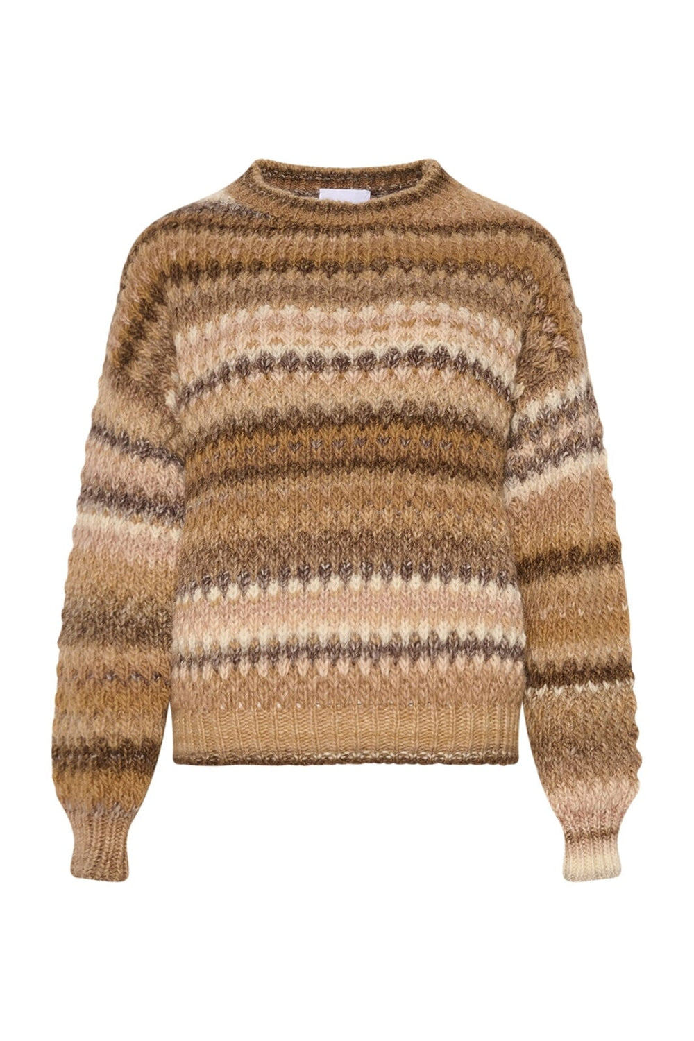 Forudbestilling - Noella - Gio Sweater - Brown Mix (Februar) Strikbluser 