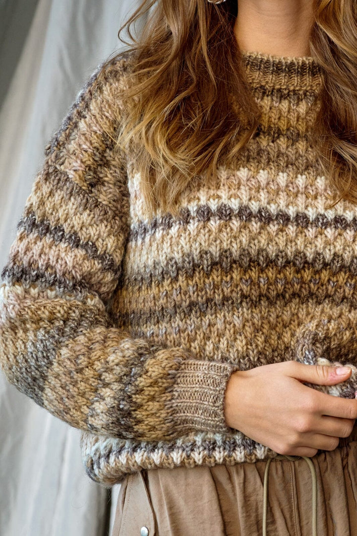 Forudbestilling - Noella - Gio Sweater - Brown Mix (Februar) Strikbluser 