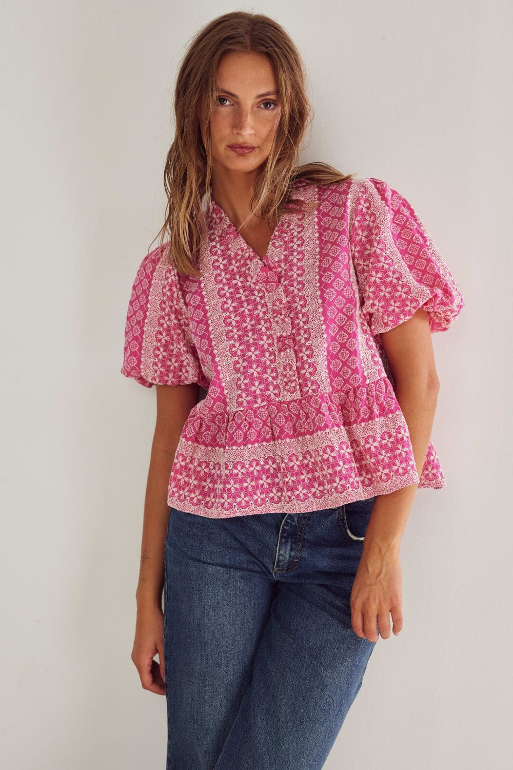 Noella - Lorraine Blouse 13380002 - 1330 - Pink Sugar Combo