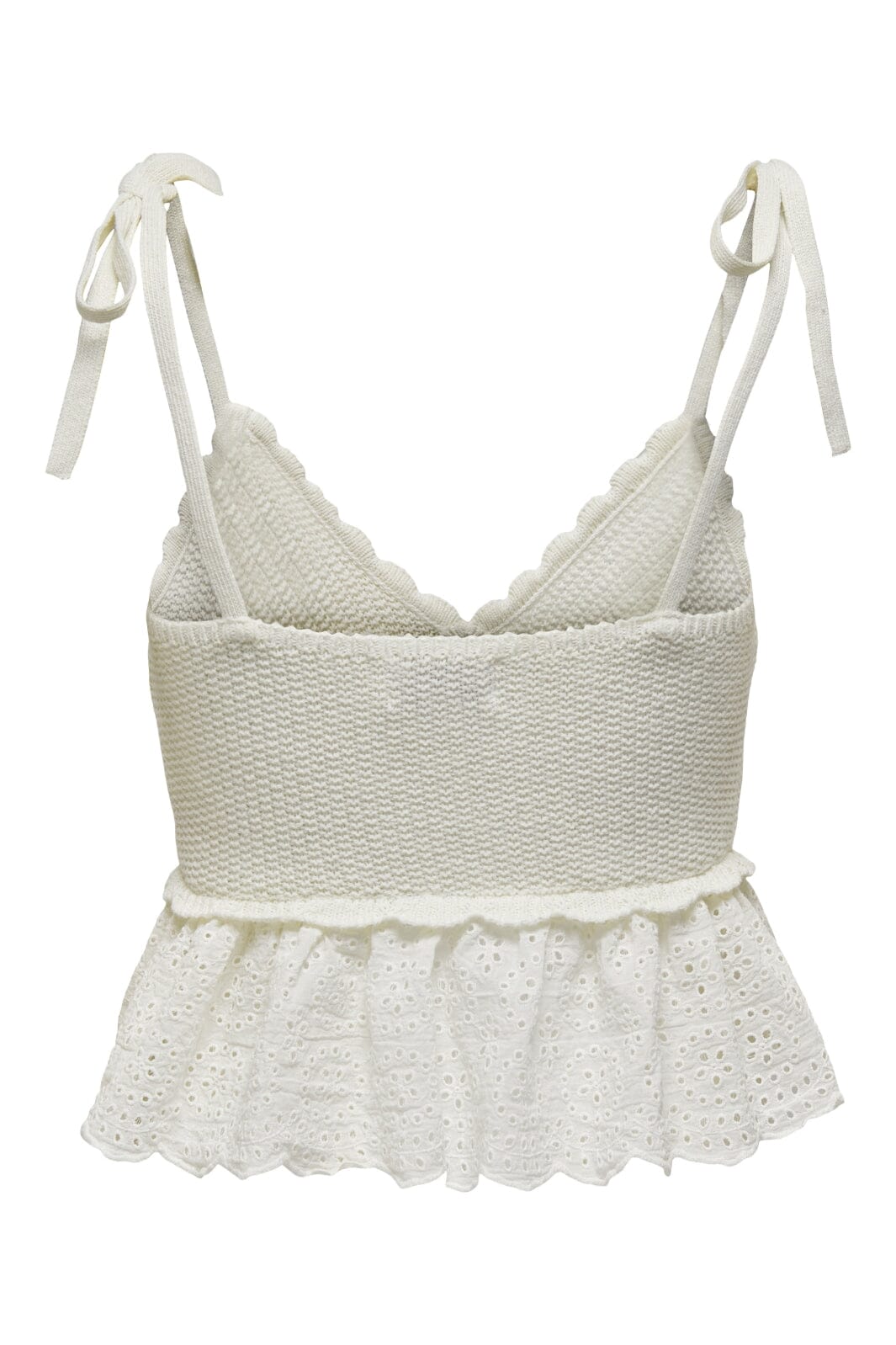 Forudbestilling - Only - Onlkristin Life Sl Short Mix Top Knt - 4209293 Cloud Dancer