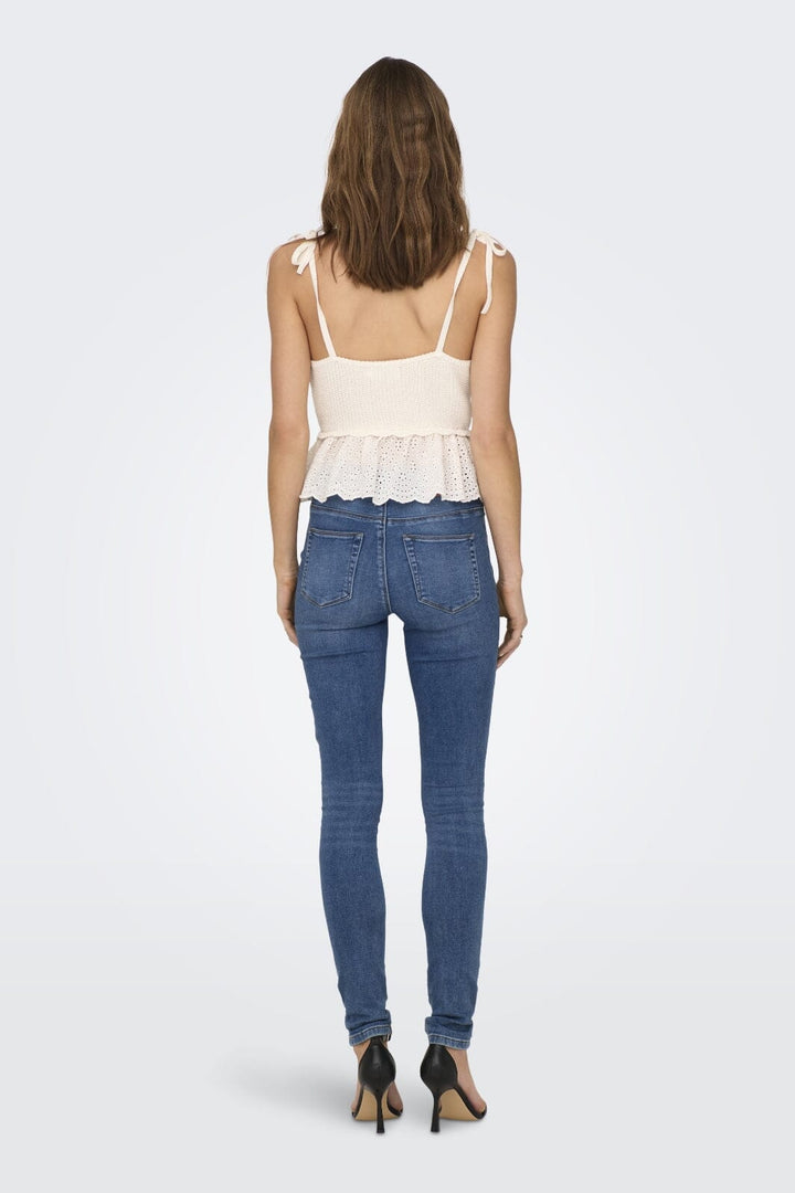 Forudbestilling - Only - Onlkristin Life Sl Short Mix Top Knt - 4209293 Cloud Dancer