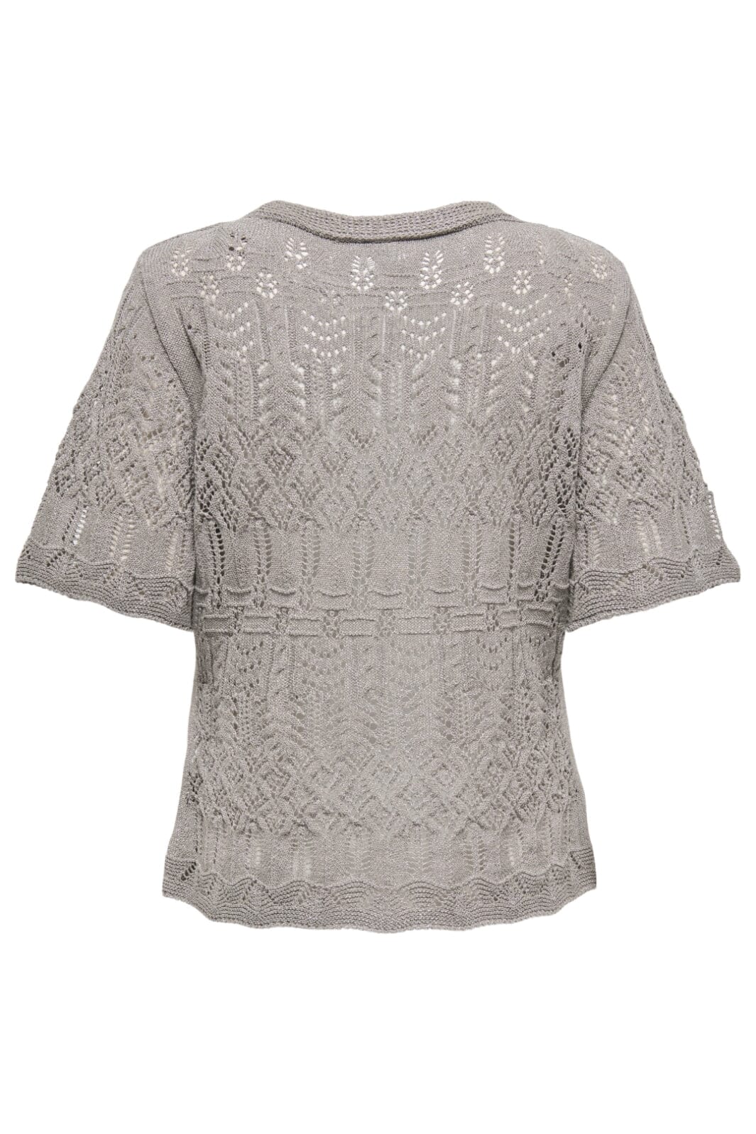 Forudbestilling - Only - Onllovely Ss Glitter Button Top Knt - 4916203 Weathered Teak Silver