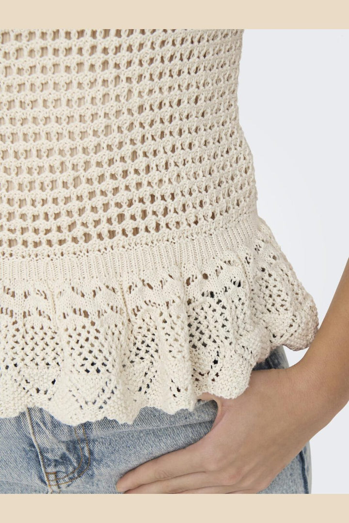Only - Onlmary Life Sl Peplum Top Knt - 4447940 Birch