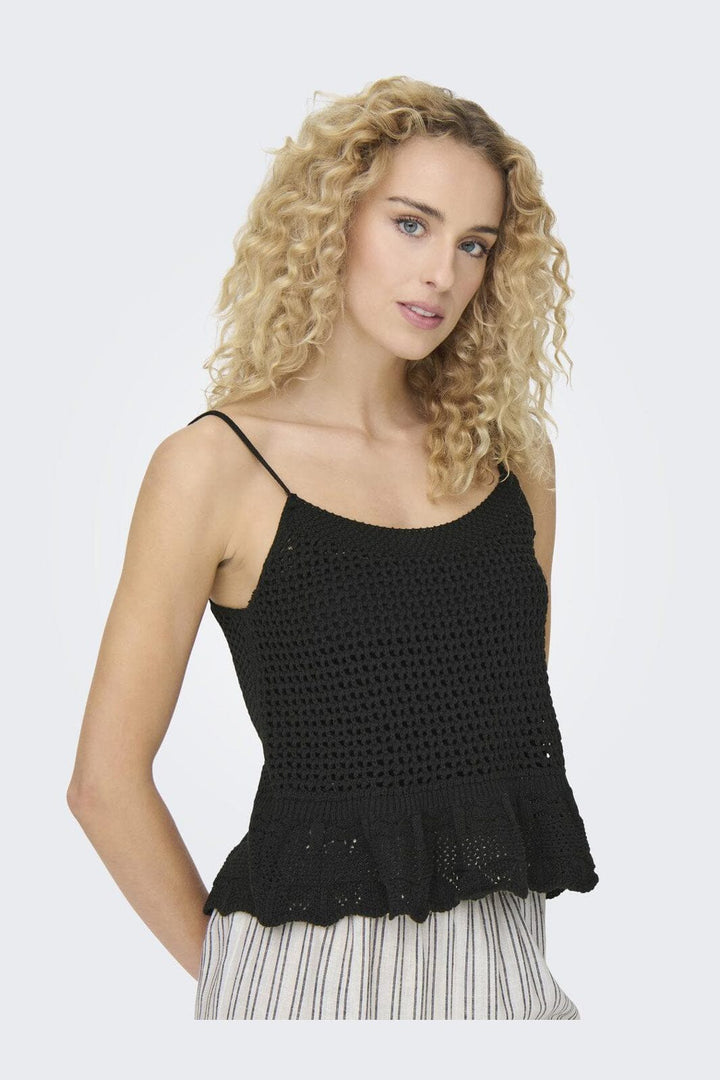 Only - Onlmary Life Sl Peplum Top Knt - 4489826 Black