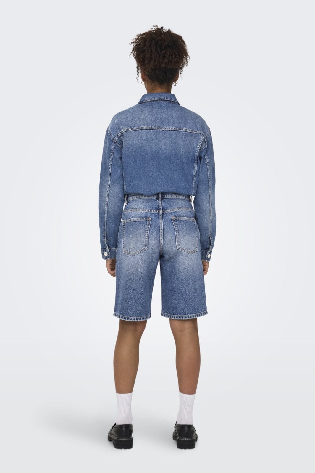 Forudbestilling - Only - Onlmate Reg Baggy Long Shorts - 4674440 Medium Blue Denim