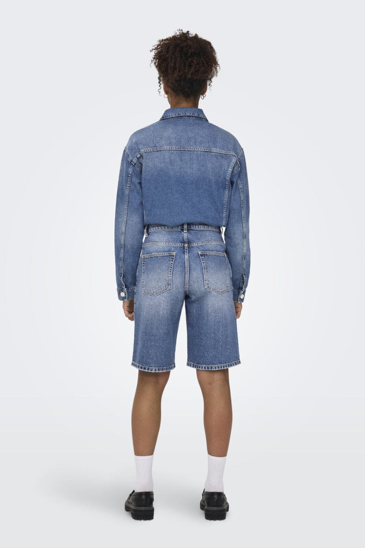 Forudbestilling - Only - Onlmate Reg Baggy Long Shorts - 4674440 Medium Blue Denim