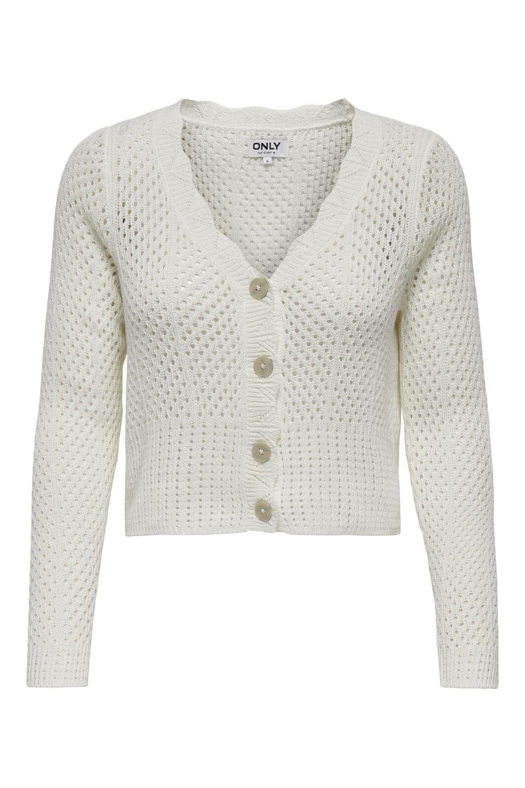 Only - Onlroselia Ls V-Neck Cardi Knt - 4661180 Cloud Dancer