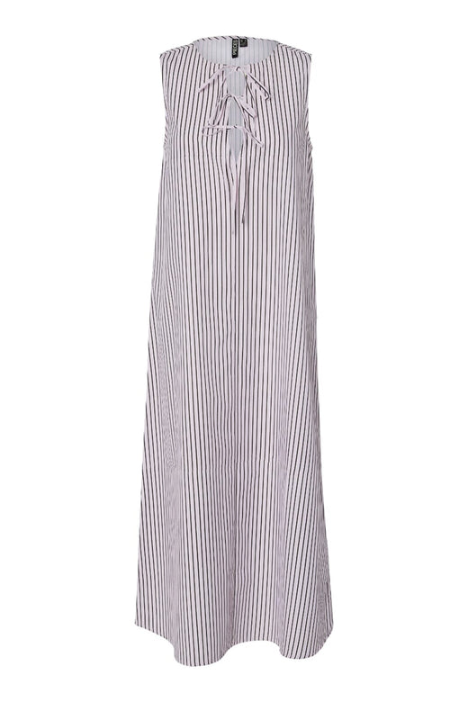 Pieces - Pcjenna Sl Midi Rev. Tie Dress - 4945041 Pink Tulle Delicioso And Bright White