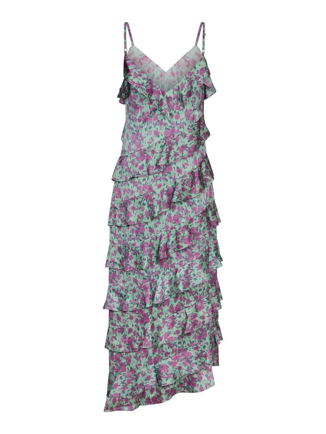 Forudbestilling - Valentin Studio - Ruffle Wild Garden Dress 165477 - 146 - Turquoise Kjoler 