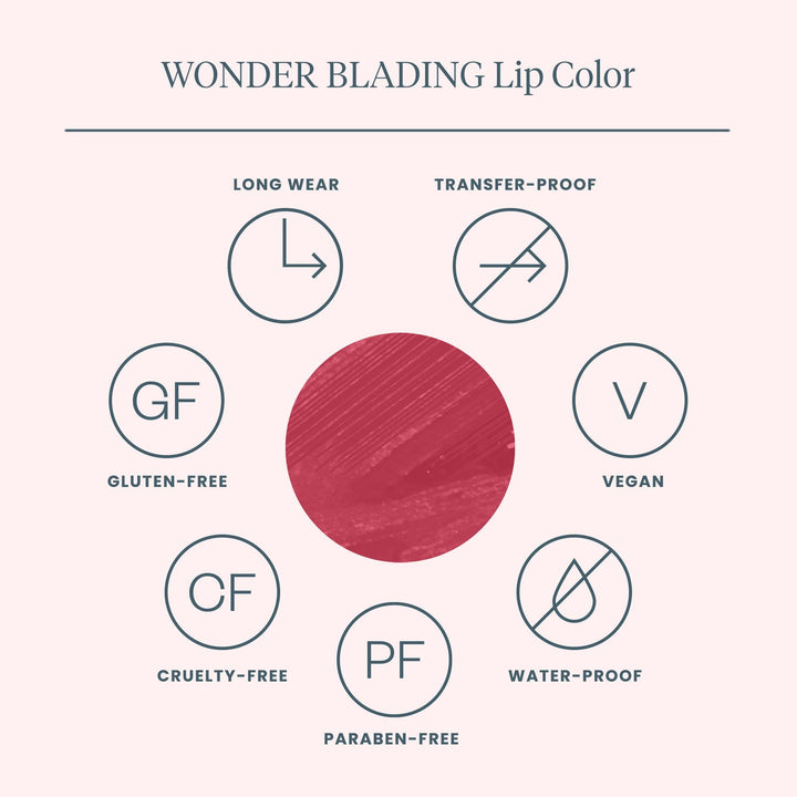 Forudbestilling - Wonderskin - Wonder Blading Lip Stain Kit CHARMING - Charming (Toffee Rose) Læbestift 