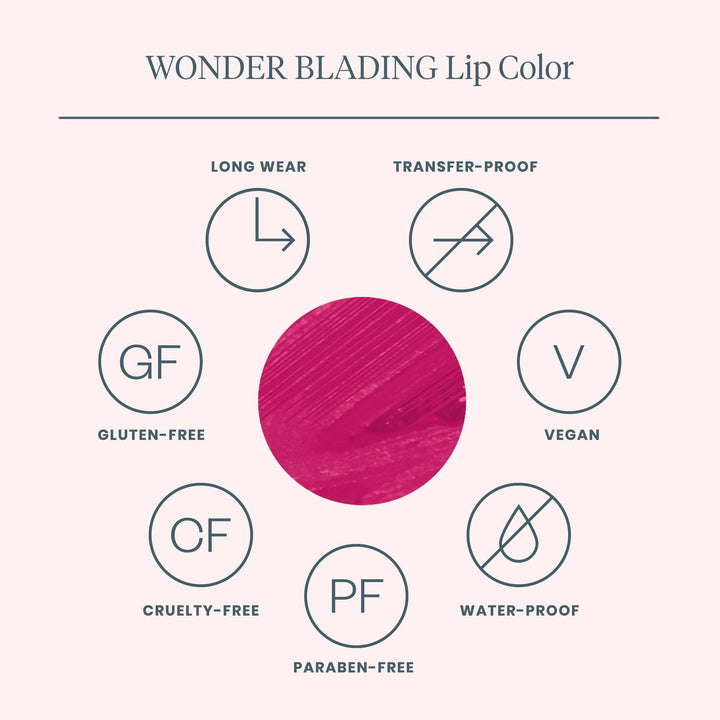 Forudbestilling - Wonderskin - Wonder Blading Lip Stain Kit DARLING - Darling (Bright Plum) Læbestift 