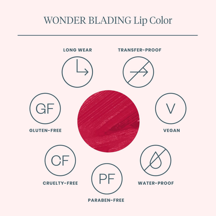 Forudbestilling - Wonderskin - Wonder Blading Lip Stain Kit FIRST KISS - First Kiss (Cranberry) Læbestift 