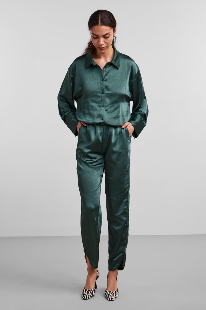 Forudbestilling - Y.A.S - YasVima Ls Shirt - Trekking Green (August) Skjorter 