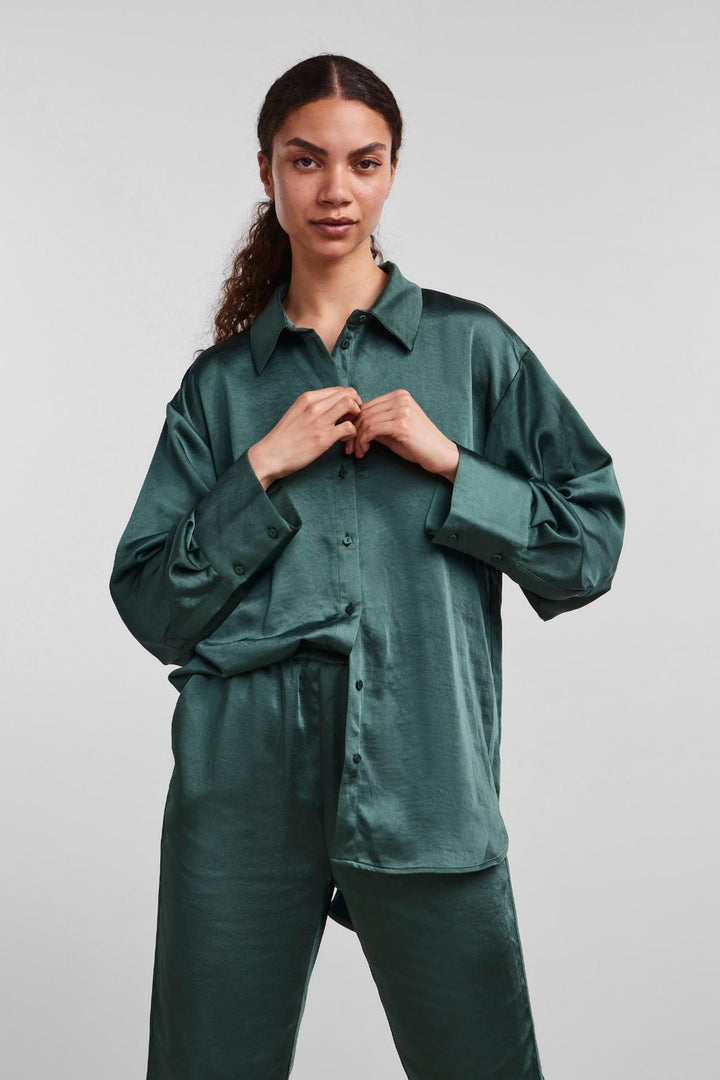Forudbestilling - Y.A.S - YasVima Ls Shirt - Trekking Green (August) Skjorter 
