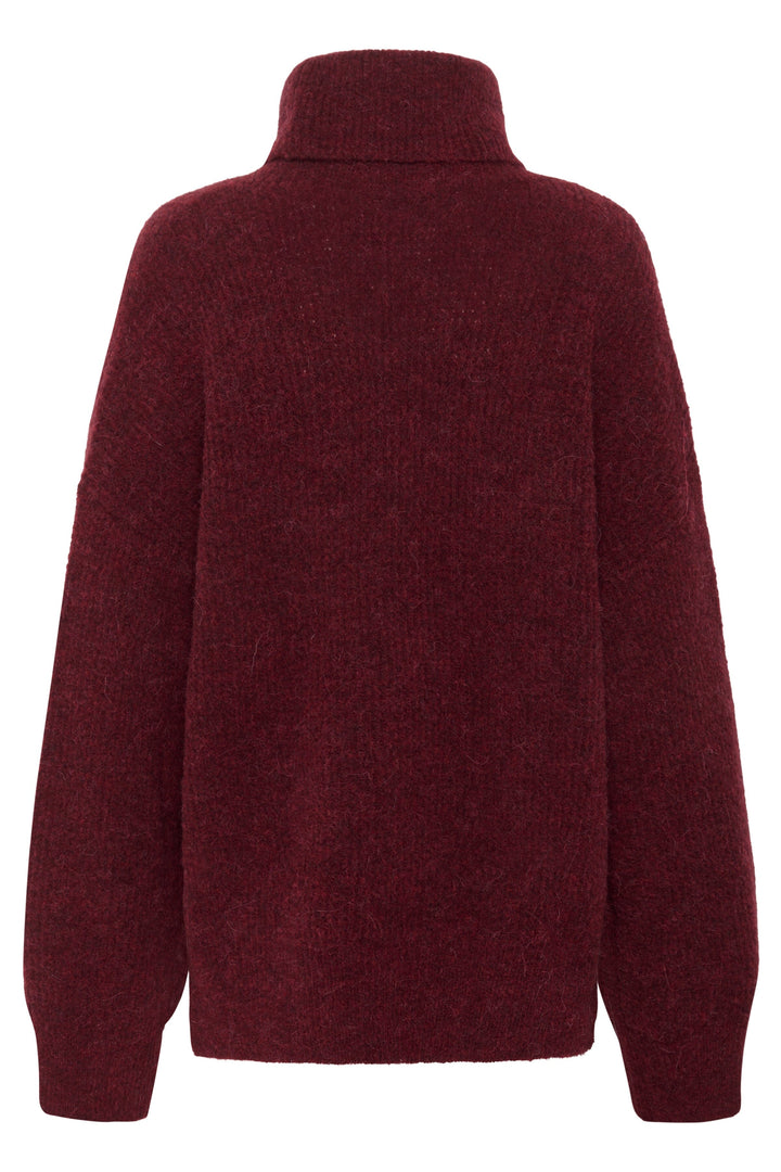 Gestuz - Alphagz Rollneck 10909446 - 107340 - Blood Red Mélange Strikbluser 