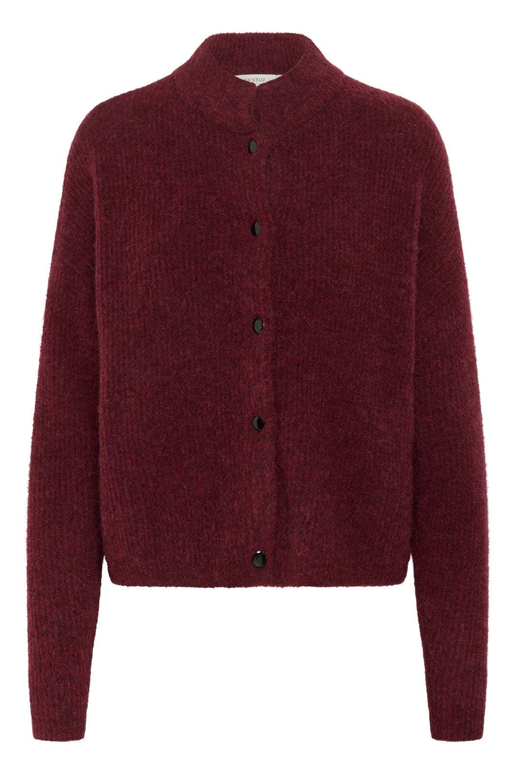 Gestuz - Alphagz Short Cardigan 10906463 - 107340 - Blood Red Mélange Cardigans 