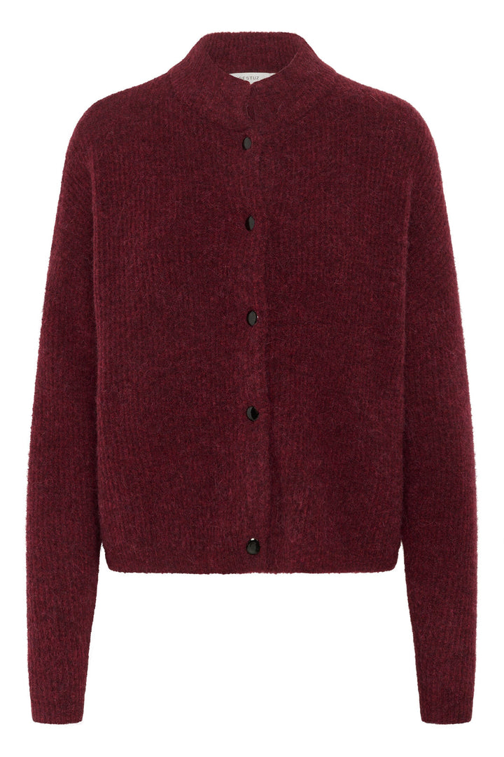 Gestuz - Alphagz Short Cardigan 10906463 - 107340 - Blood Red Mélange Cardigans 