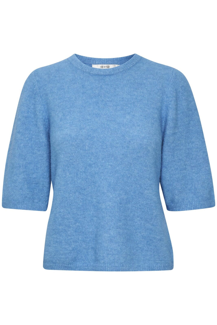 Gestuz - AlphaGZ tee - Malibu Blue Melange Strikbluser 