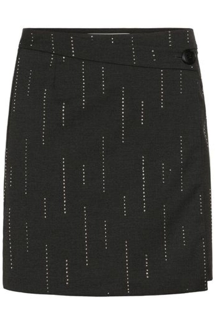Gestuz - Gzadira Wrap Skirt 10910710 - 100494 - Dark Grey Melange Nederdele 