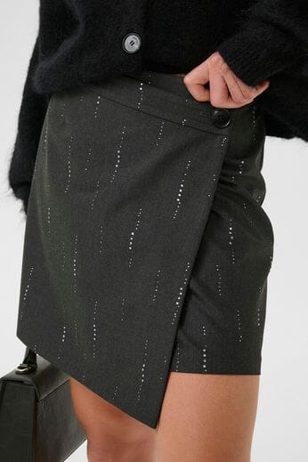 Gestuz - Gzadira Wrap Skirt 10910710 - 100494 - Dark Grey Melange Nederdele 