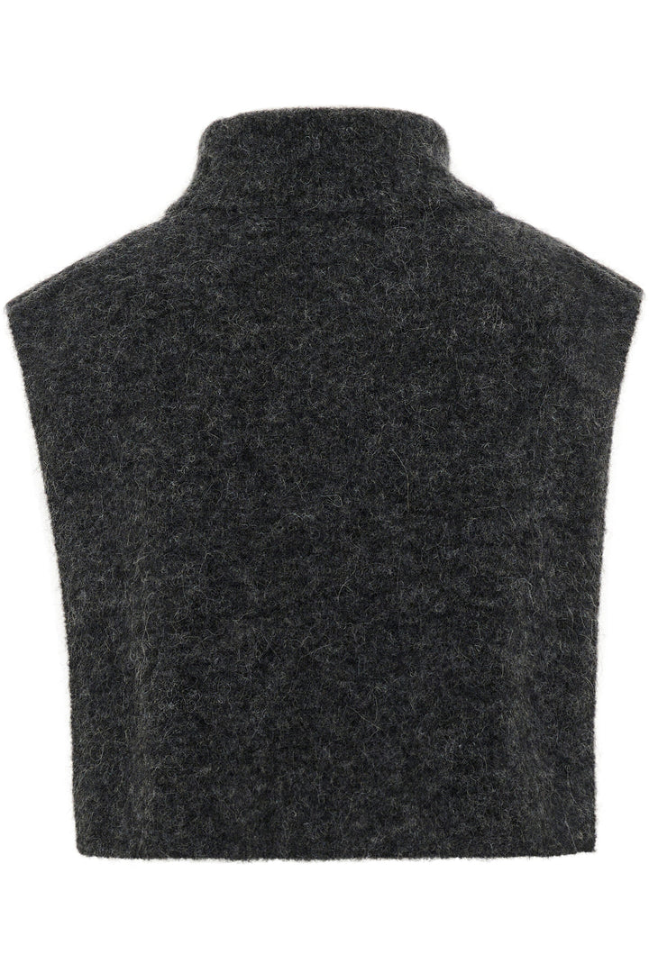 Gestuz - Gzalpha Open-Side Rollneck 10910452 - 106286 - Charcoal Melange Toppe 