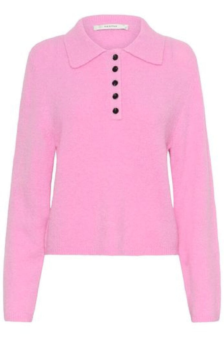 Gestuz - Gzalpha Polo Pullover 10910589 - 108700 - Begonia Mélange Strikbluser 