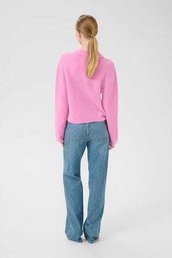 Gestuz - Gzalpha Polo Pullover 10910589 - 108700 - Begonia Mélange Strikbluser 