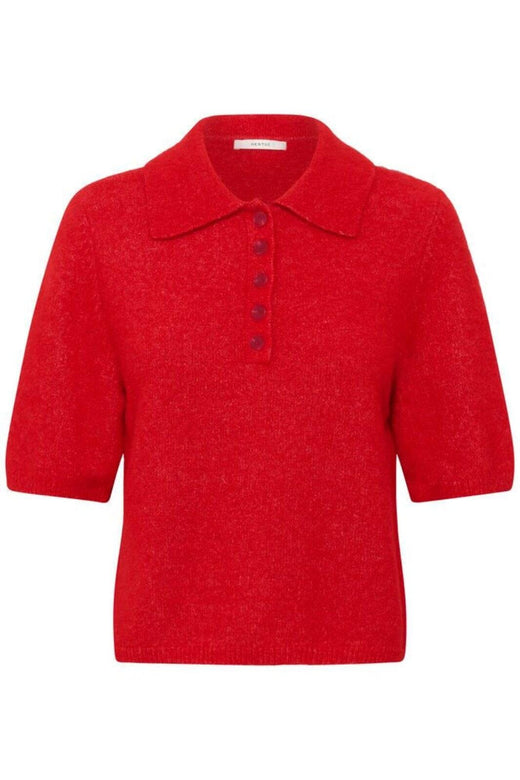 Gestuz - Gzalpha Ss Polo Pullover 10910852 - 109238 - Postbox Mélange Strikbluser 