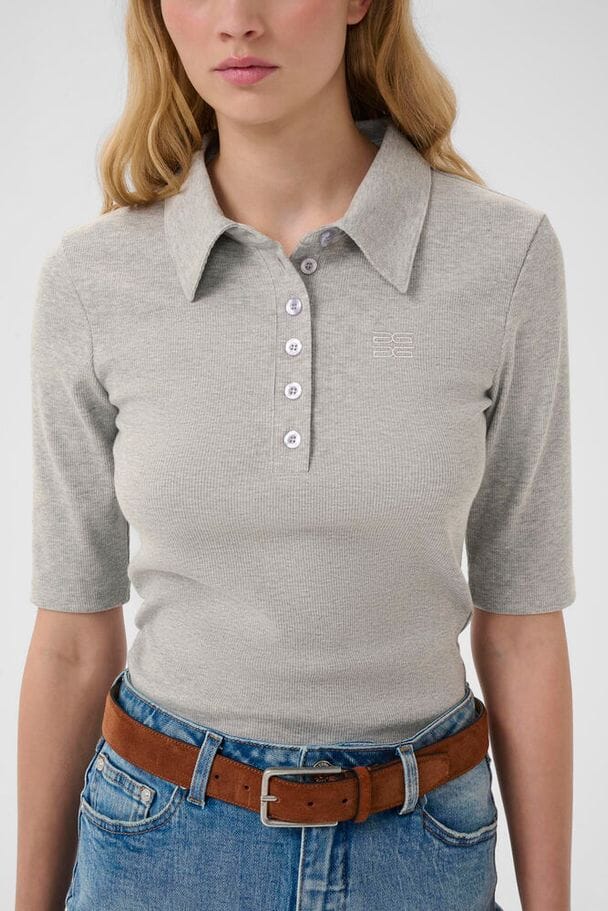 Gestuz - Gzdrew Polo Mel Top 10910951 - 107578 - Grey Mélange Toppe 