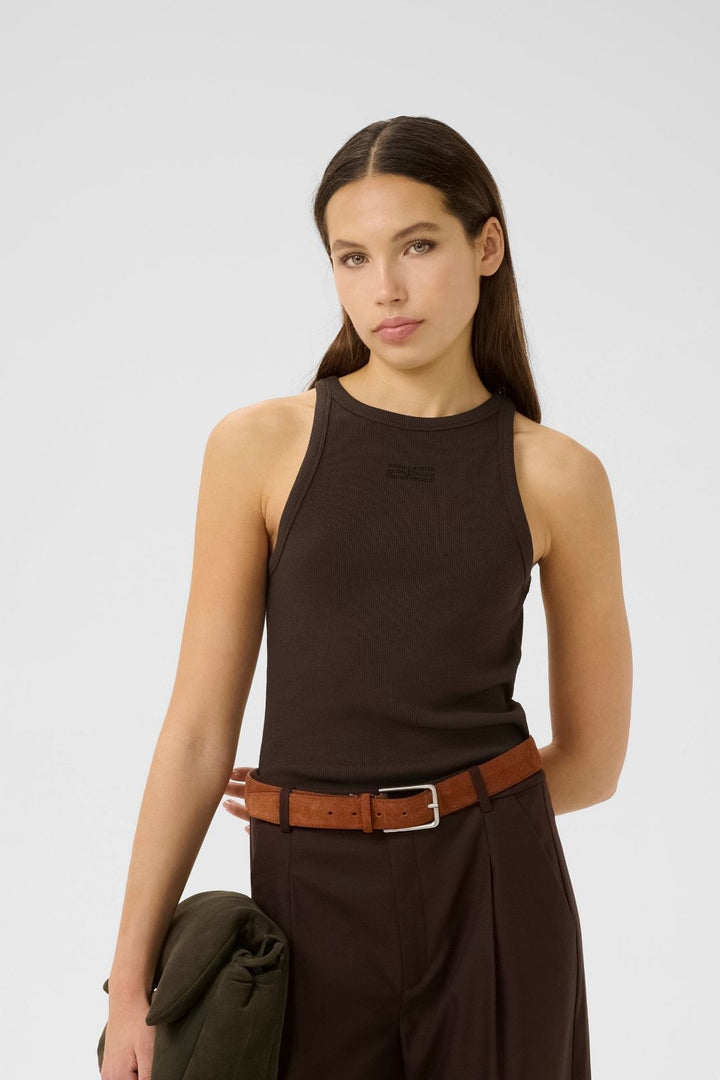 Gestuz - Gzdrew Rhinestone Logo Tank 10910297 - 191106 - Molé Toppe 