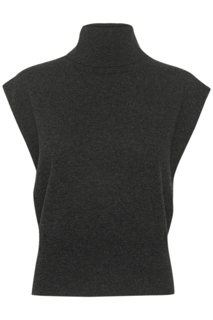 Gestuz - Gzmanzi Waistcoat 10910532 - 106530 - Deep Graphite Melange Frakker 