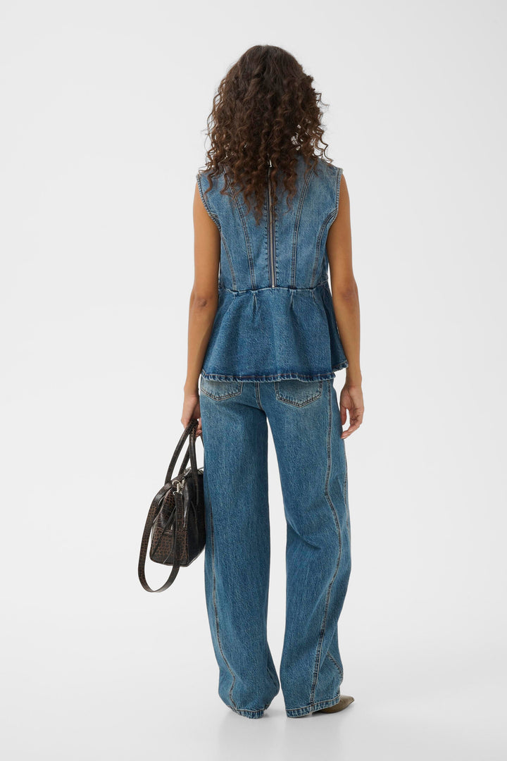 Gestuz - Gzmelu Sl Top 10911346 - 109598 - Classic Mid Blue Wash Toppe 