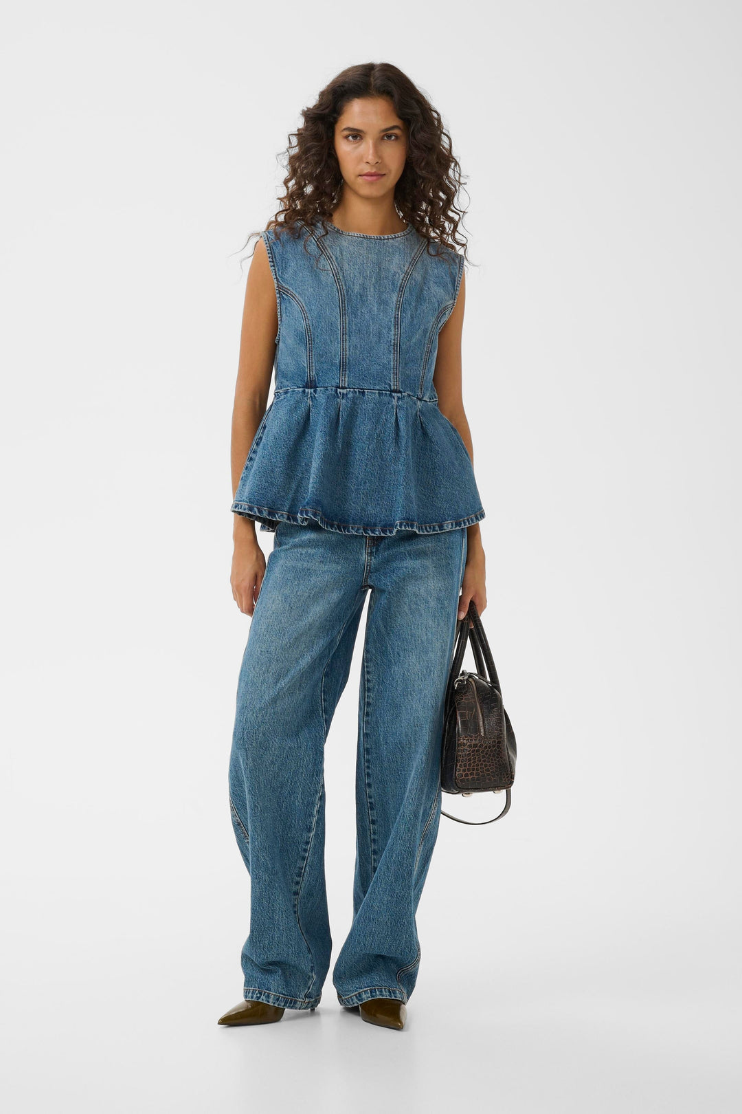 Gestuz - Gzmelu Sl Top 10911346 - 109598 - Classic Mid Blue Wash Toppe 