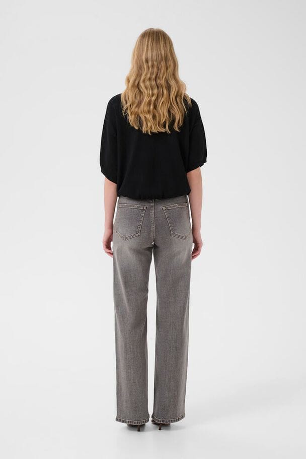 Gestuz - Gztalla Ss Polo Pullover 10910940 - 100017 - Black Strikbluser 