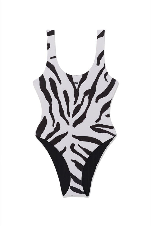 Gestuz - Gzzaiba Swimsuit 10911195 - 109379 - Graphic Black White Animal Badedragter 