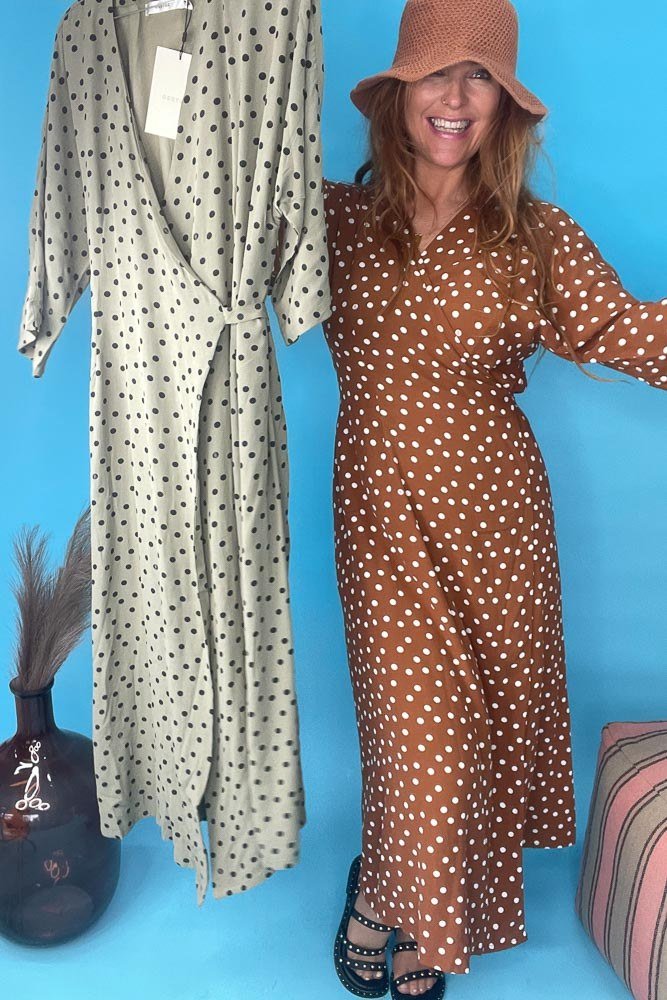 Gestuz - JanikaGZ Wrap Dress - Overland Treck Dot Kjoler 