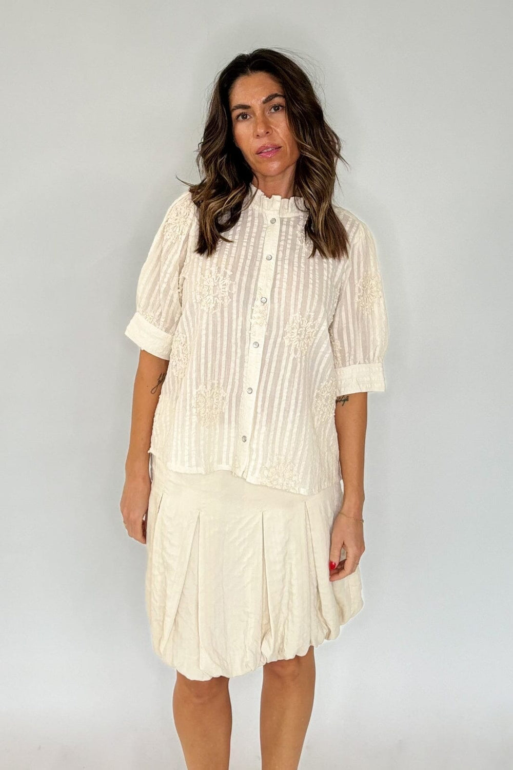 Gossia - Milgo Blouse G2466 - Creme Bluser 