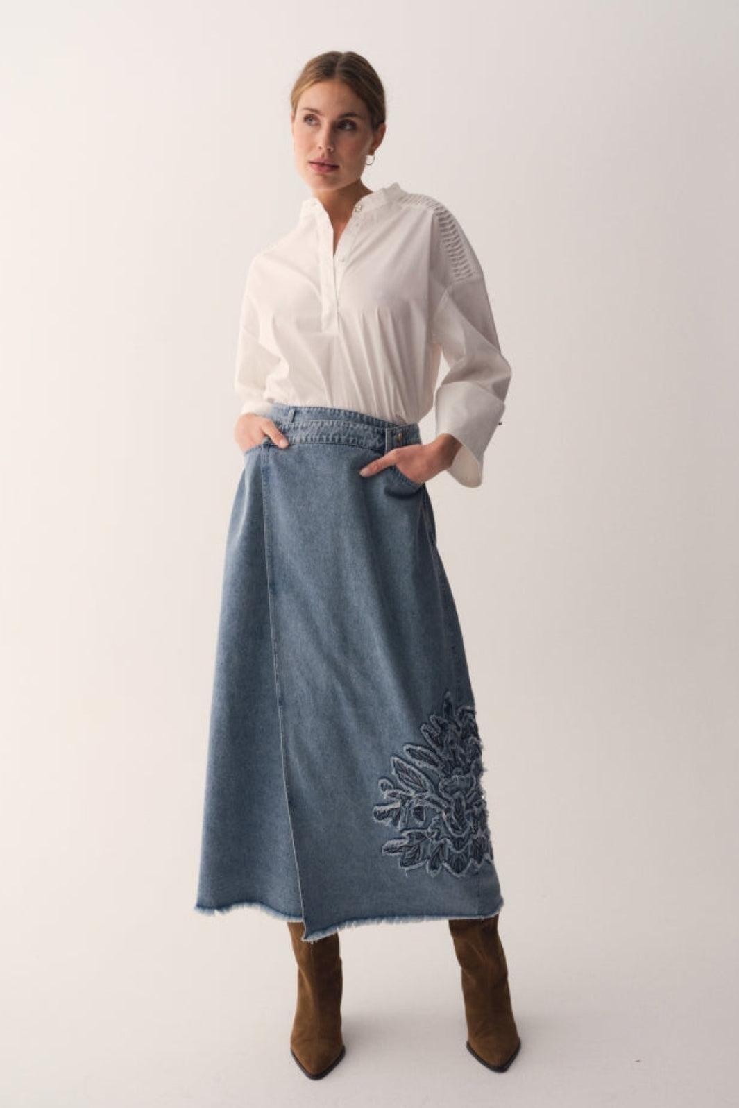 Gossia - Nukago Dia Skirt G2871 - Denim Blue Nederdele 