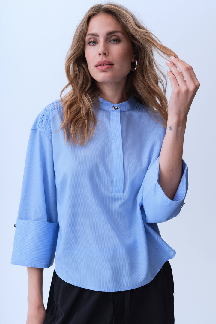 Gossia - Roselillego Blouse G2742 - Blue Striped Bluser 