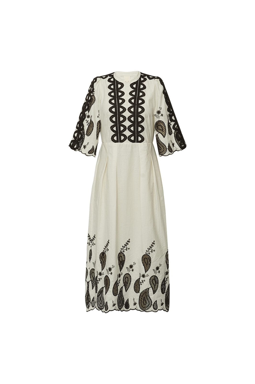 Gossia - Safinago Dress G2842 - Creme - Brown