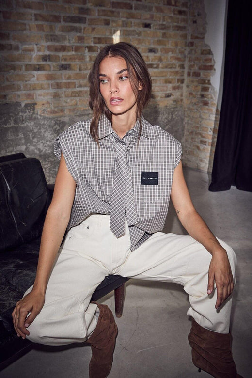 Haute L'Amitié - Chess Ns Tie Shirt HL10720 - Beige Skjorter 